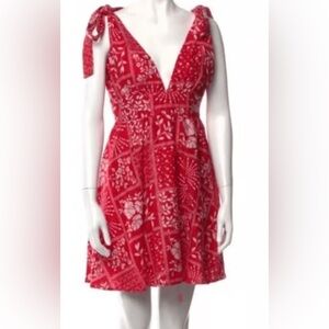 House of Harlow 1960 Red and White Patterned Midi Dress